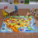 KC Cubs 3x5 USA United States Map Toy Car Road Rug – Educational Play Mat Carpet for Kids, Toddlers, Nursery, Classroom, Playroom, Baby Daycare by TinyTreasures Baby Boutique