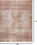 Loloi Layla Collection LAY-11 Cinnamon/Sage 9'-0" x 12'-0" .13" Thick Area Rug, Soft, Durable, Vintage Inspired, Distressed, Low Pile, Non-Shedding, Easy Clean, Printed, Living Room Rug by CozyNest Decor