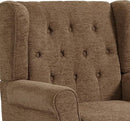 UIXE High Back Accent Chair, Upholstered Armchair in Fabric, Retro Wingback Arm Chair for Living Room, Comfy Single Sofa Bedroom Reading Seat with Solid Wood Legs - Brown by CozyNest Decor