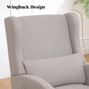 Rocking Chair Nursery, Nursery Rocking Chairs with Foot Rest, Comfy Glider Rocker Nursing Chair with High Back for Nursing, Living Room, Bedroom, Light Grey by TinyTreasures Baby Boutique