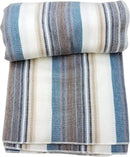 Alpaca Wool Throw Blanket | Super Soft, Lightweight, Breathable and Hypoallergenic | Non-Itchy or Scratchy (Blue White Varicolored, Queen (U.S. Standard)) by CozyNest Decor