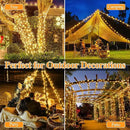 2 Pack Solar String Lights Total 480LED 158FT, IP67 Waterproof String Lights for Outside with 8 Modes, Upgraded Solar Panel Fairy Lights for Garden Party Wedding Decorations (Warm White) by CozyNest Decor