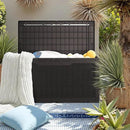 JUMMICO 100 Gallon Resin Deck Box with Cushion, Waterproof Outdoor Storage Box with Lockable Lid for Garden Tools, Patio Cushions (Brown) by CozyNest Decor