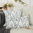 YOUR SMILE Classical Embroidery Jacquard Blue Square Decorative Throw Pillow Case Cushion Cover,12x20 inch by CozyNest Decor