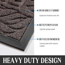 Yimobra Welcome Door Mat Outdoor Indoor, Non Slip Front Doormats, Heavy Duty Rubber Backing, Low-Profile Entrance Mat, Absorbent Resist Dirt, Easy Clean Patio Garage Floor Mats, 29.5 x 17, Brown by CozyNest Decor