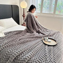 UKELER Sherpa Bed Blanket 80 × 90 inch, Ultra Soft Queen Size Throw Blanket for All Season, 470 GSM Cozy Plush Striped Fleece Blankets for Bedroom Living Room Dorm Hostel Sofa Camping, Dark Grey by CozyNest Decor