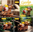 Garden Gnome Statue - Highland Cow with Solar Flower LED Lights and Bird - Funny Outdoor Decor for Table, Patio, Lawn - Unique Birthday Gifts for Mom, Women, and Christmas Decorations by GreenHaven Gardens