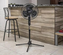 Comfort Zone Electric Oscillating Pedestal Fan, Stand Fan, 16 inch, 3 Speed, 90 Degree Oscillating Head, Adjustable Height and Tilt, Airflow 7.48 ft/sec, Ideal for Home, Bedroom & Office, CZST161BTEBK by CozyNest Decor