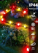Vintage C9 LED Christmas Lights Outdoor, 50 Feet C9 String Lights with 50 Shatterproof Matte Bulbs, Connectable Waterproof Lights for Holiday Party Roofline Backyard Garden Patio, R & Warm White by GreenHaven Gardens