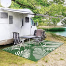 GENIMO Outdoor Rug 5' x 8' Waterproof for Patios Clearance, Reversible Plastic Straw Camping Rug Carpet, Large Area Rugs Mats for RV, Picnic, Backyard, Deck, Balcony, Porch, Dark Green&White by CozyNest Decor