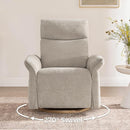 CHITA Power Recliner Chair, Electric Triple-Motor Swivel Glider Nursery Rocking Chair with Adjustable Power Headrest and Lumbar Support, GREENGARD Gold Certified, Solid Wood Base, Khaki Grey by TinyTreasures Baby Boutique