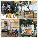 Camping Table with Mesh Desktop, Lightweight & Portable Small Folding Grill Table, Height Adjustable Metal Outdoor Table for Camp, Cooking, BBQ, RV, Picnic-2 FT Black by GreenHaven Gardens