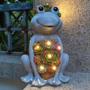 Large Frog Solar Garden Outdoor Statues with Succulent and 8 LED Lights,Outside Solar Frog Art Decor for Lawn,Yard, Balcony Ornament by CozyNest Decor