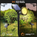 Solar Spot Lights Outdoor, 21 LEDs Brightness Solar Flag Lights Outdoor IP67 Waterproof Solar Garden Stake Lights, 2-in-1 Adjustable Solar Power Outdoor Lights for Fence Warm White(6 Pack) by GreenHaven Gardens