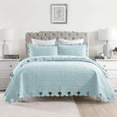 MarCielo 3-Piece 100% Cotton Oversized Bedspread Lightweight Quilt Coverlet Embroidery Farmhouse Bedding Set (TW Mint Green Blue, Oversized King (118"x106")) by CozyNest Decor