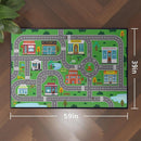 Play Rug for Playroom 59"x39" Car Mat Town City Road Map for Boys Bedroom Fun Car Play Area Carpet Non-Slip Washable by TinyTreasures Baby Boutique
