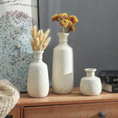 Ceramic Vase Set of 3, Neutral Rustic Vases Home Decor Farmhouse Decorative Vase Whitewashed Pottery Decor Boho Modern for Table Mantel Entryway Bookshelf Living Room Kitchen Bathroom Bedroom - White by CozyNest Decor