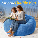 3.5FT Bean Bag Chairs Teardrop Bean Bag Chair for Adults Beanbag Chair with Memory Foam Filled Machine Washable Cover for Living Room, Bedroom (Large,Blue) by TinyTreasures Baby Boutique