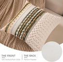 Boho Chenille Tufted Couch Throw Pillow Covers 18x18 Inch Set of 2 Farmhouse Striped Decorative Pillow Covers Accent Neutral Pillowcase Dark Green Cushion Cover for Living Room Sofa Bed by CozyNest Decor