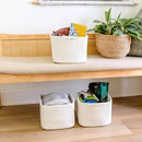 NaturalCozy Storage Cubes 9”x9”x7”Cotton Rope Woven Baskets for Organizing 3-Pack | 9 Inch Cube Storage Bin | Small Basket for Shelf Nursery, Pantry, Decorative Plant, Bathroom Closet, Toy Gift by TinyTreasures Baby Boutique