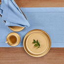 Solino Home Linen Cornflower Blue Table Runner 72 Inches Long - 100% Pure Linen Hemstitch Table Runner 14 x 72 Inch for Dresser, Dining - Classic Hemstitch by CozyNest Decor