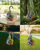 iStatue Solar Elephant Figurine with Succulent Plant Pot - 11'' Hand-Painted Lifelike Resin Lawn Ornaments Statue for Yard Art Garden Decor Gifts (Elephant) by GreenHaven Gardens