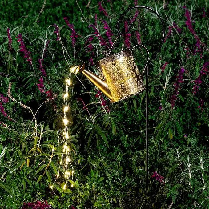 Solar Lights Outdoor Garden Decor, Large Waterproof Watering Can Landscape Lights Outside Decorations for Yard Front Porch Patio Backyard Gardening Gift for Mom Grandma Women Birthday, photo 6 of 7