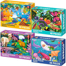 QUOKKA Puzzles for Toddlers 4-6 – 4 x 48 Pieces Jigsaw Puzzles for Kids Ages 3-5 – Learning Insects, African, Amazon, Ocean Animals Puzzle for 2-4 – Jigsaw Game for Boy and Girl 4-8 Year Old by TinyTreasures Baby Boutique