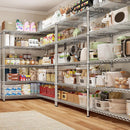 REIBII 70" W Wire Shelving Load 1500LBS, Metal Shelving 5-Tier Storage Shelves Metal Shelves for Storage Adjustable Shelving Rack for Pantry Kitchen Commercial School 70" W*15.8" D*72.4" H,Chrome by GreenHaven Gardens