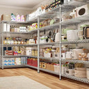 REIBII 70" W Wire Shelving Load 1500LBS, Metal Shelving 5-Tier Storage Shelves Metal Shelves for Storage Adjustable Shelving Rack for Pantry Kitchen Commercial School 70" W*15.8" D*72.4" H,Chrome by CozyNest Decor