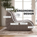 Bean Bag Chair for Adults, Oversized Loveseat Fireside Chair Comfy Lazy Floor Sofa, 2 Seater Lazy Sofa Couch Memory Foam Bean Bag for Living Room, Bedroom Apartment Office (Grey) by CozyNest Decor