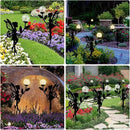 Ouddy Decor 2 Pack Solar Fairy Garden Decor, Metal Statues with Crackle Glass Globe Lights Silhouette Waterproof for Outdoor Lawn Patio Yard Pathway Home Decorations Gardening Gifts for Mother's Day by GreenHaven Gardens