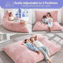 Hobestluk 3 in 1 Bean Bag Chair Giant Bean Bag Chairs Convertible Bean Bag Floor Cushion with Machine Washable Cover, Beanbag Chairs for Adult (Pink) by CozyNest Decor