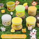 LAWOHO 6 Packs Gradient Yellow Slime Kit - Clear, Butter, Cloud Slimes, Fluffy Slimes for Kids with Charms & Animal Add-ins, Party Favors for Girls & Boys, 360ml Non Stick Slime Making Kit for Kids by TinyTreasures Baby Boutique
