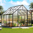 Amerlife 8x8x7 FT Ft Polycarbonate Greenhouse for Outdoors, Walk-in Design with Aluminum Frame, 2 Windows and Swing Door, Heavy-Duty Greenhouse Construction for Garden, Black by GreenHaven Gardens
