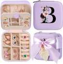 AYGXU Travel Jewelry Box for Women and Girls - Small Case With Initial A-Z - Teacher Gifts by TinyTreasures Baby Boutique