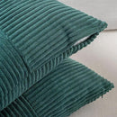 Fancy Homi Set of 2 Teal Boho Long Lumbar Body Decorative Throw Pillow Cover 14x36 Inch for Bed Couch Bedroom Bench, Soft Patchwork Corduroy Textured Pillow Case, Rustic Farmhouse Room Décor by CozyNest Decor