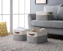 DECOMOMO Storage Baskets for Shelves - Fabric Closet Organizers and Storage Bins, Perfect Baskets for Organizing Closet Toys Nursery (Grey and White, XL - 4 Pack) by CozyNest Decor