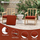 Patio Chair Cushions 19 X 19 X 4 Inch Waterproof Outdoor Seat Cushions for Patio Furniture, Outdoor Sofa Couch Pads with Ties & Handle, Set of 2, Terra Red by GreenHaven Gardens