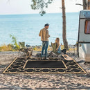 GENIMO 6' x 9' Outdoor Rug Waterproof for Patio Decor, Foldable Reversible Plastic Straw Area Rugs Mat for Camper, Outside Carpet for Rv, Deck, Porch, Picnic, Beach, Balcony, Black & Brown by GreenHaven Gardens