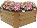 Sunnydaze 11.75" H Raised Metal Garden Bed - Galvanized Raised Garden Bed Outdoor for Vegetables and Flowers - Brown - Square by GreenHaven Gardens