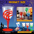 Sliner 24 Pcs Halloween Skeleton Hand Plastic Goblets 12 oz Spooky Skeleton Hand Goblets Halloween Wine Glasses Champagne Glassware Creepy Clear Cups for Party Haunted House, 4 Color by CozyNest Decor