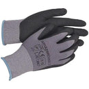 Amazon Basics Micro-Foam Nitrile Coated Work Gloves, Nylon Liner Fiber, Touch Screen, Grey, Size 7/S, 12-Pair by GreenHaven Gardens