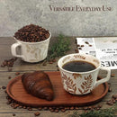 Ceramic Coffee Mug, 12 oz Novelty Unique Teacup with Large Handle, Stoneware Cup for Tea Mocha Latte Cappuccino Espresso (Set of 2, Butterfly and Ivy) by CozyNest Decor