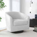 Swivel Barrel Accent Chair, Modern Round Chenille Fabric Arm Chair for Living Room, Bedroom, Comfy Club Reading Chairs for Adults（Chenille Fabric, Beige, Set of 1 by CozyNest Decor