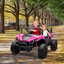 24V 2 Seater Ride On Car Truck, Power Wheels Kids UTV w/Parent Remote Control, 3.1 MPH Max Speed, Music Player, LED Lights & Storage, Electric Vehicle Ride On Toy for Kids Toddler Ages 3-8, Pink by TinyTreasures Baby Boutique