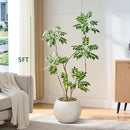 Artificial Mahonia Fortunei Tree 5FT,Tall Fake Plant Artificial Sumac Tree, Faux Plants Indoor Fake Plants Decor with Pots for Home Office Bathroom Bedroom Living Room Decorations Housewarming by CozyNest Decor