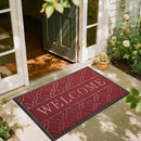 Yimobra Welcome Mat Outdoor Indoor, All-Season Waterproof Front Door Mat Outside Entrance, All-Weather Heavy Duty Non-Slip Doormat, Low Profile Porch Patio Entrance Mats, 47x32, Red by CozyNest Decor