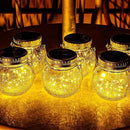 Cooo 6 Pack Crackle Glass Solar Lantern with 30 LED Firefly Lights– Waterproof Outdoor Hanging Lamp 215% Larger Solar Panel, Anti-Rust Lids Decorative Lighting for Garden Patio Table by CozyNest Decor