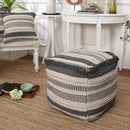 REDEARTH · Tufted Pouf Ottoman with Filler Textured Storage Cube Bean Bag Pouffe Footrest for Living Room, Bedroom, Nursery, Kidsroom; 100% Cotton (17.5"X17.5"X17.5", Precis Descant Gray) by CozyNest Decor